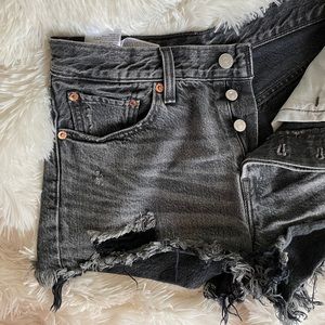 Black Wash Levi’s Cutoff Shorts